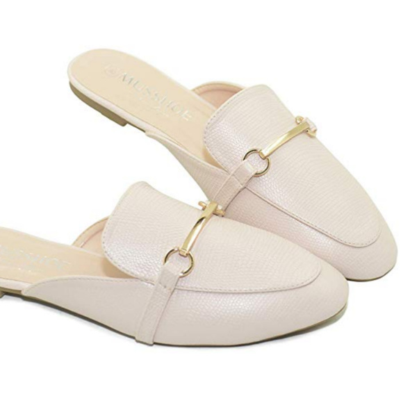 Shoes - Point Toe Buckle Mule Shoes Backless Slip-on Loafe
